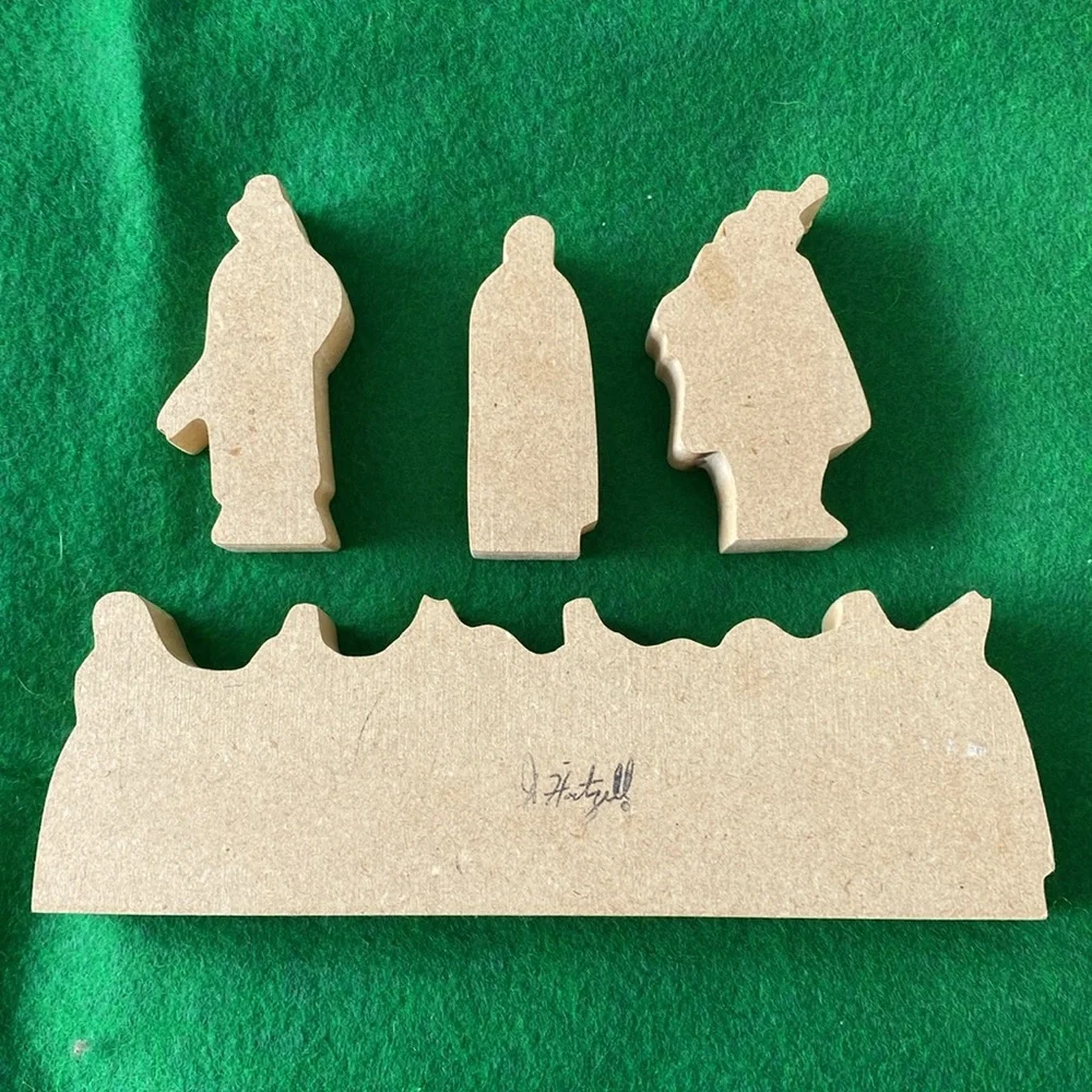 J Hartzell Thanksgiving Wooden Figures Vintage - Signed - Picture 2 of 6